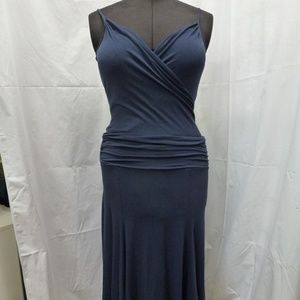 BCBG Navy Jersey Sleveless Ruched Dress - Size M